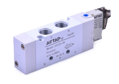 6V0510M5F200 AIRTAC CONTROL VALVE, 6V05 SERIES, SINGLE SOLENOID 4 WAY 2 POSITION 12VDC, M5M5, 2 METER LEAD WIRE